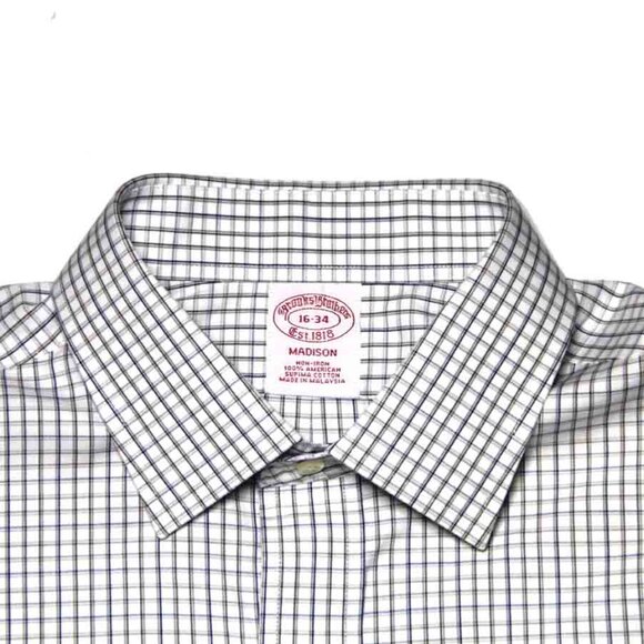 $92 Brooks Brothers American Supima Cotton Shirt MADISON FIT Men's Size 16 X 34 - Picture 2 of 2
